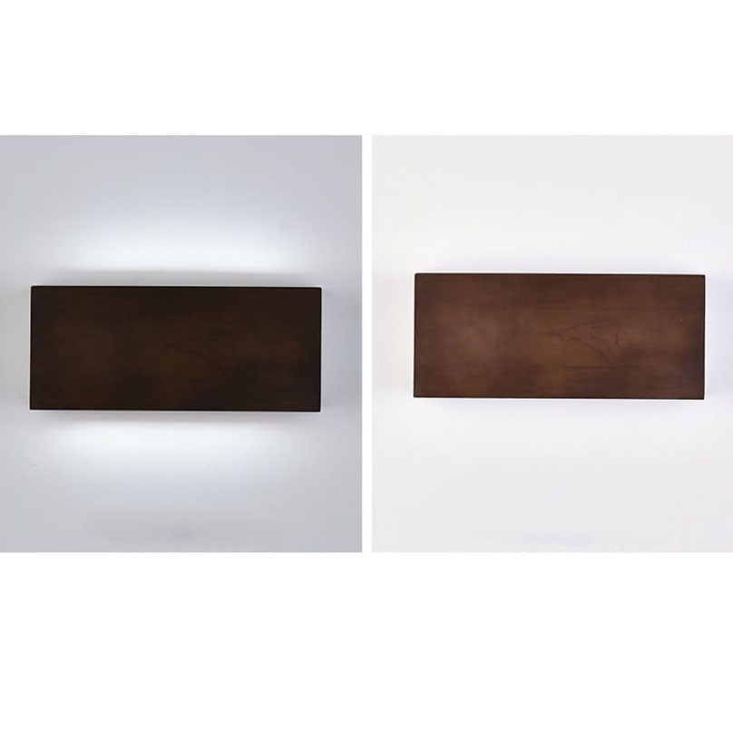 Log Wood Rectangular Wall Lamp