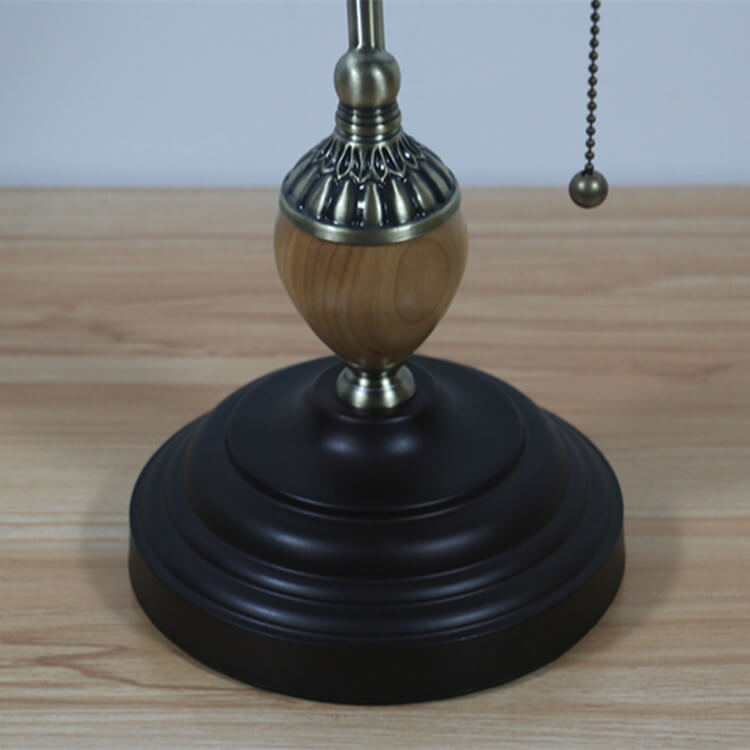 Flower Glass Banker Table Lamp