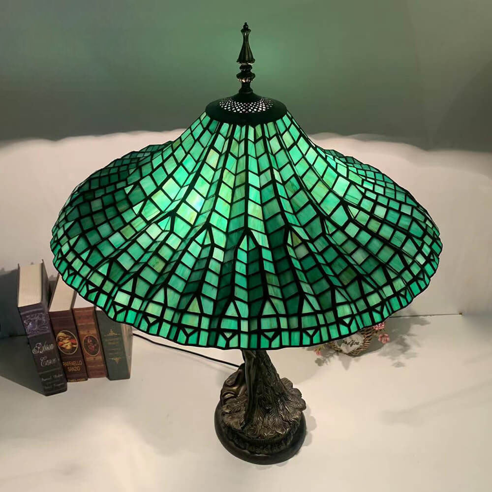 Umbrella Goddess Copper Stained 3-Light Table Lamp