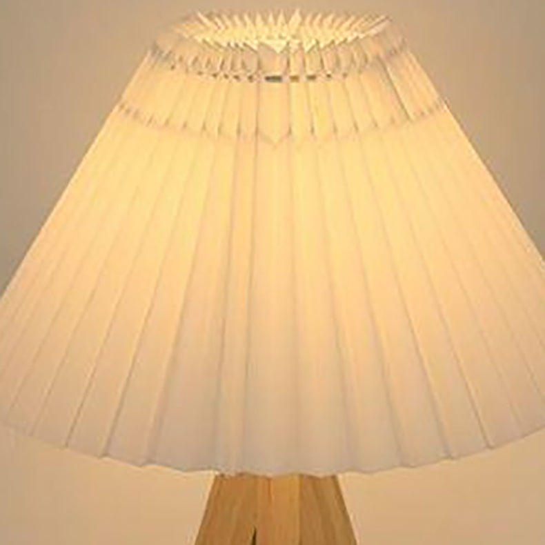 Trapezoid Tripod Pleated Fabric Table Lamp