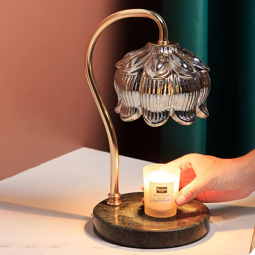 Bell Orchid Design Wood Table Lamp
