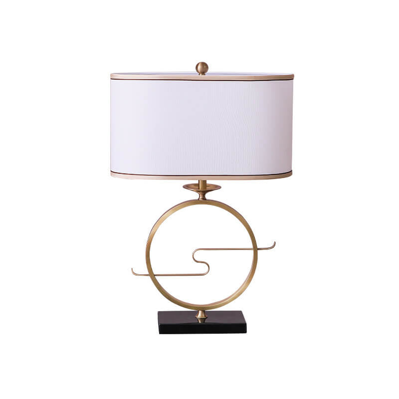 Brass Ring Fabric Table Lamp