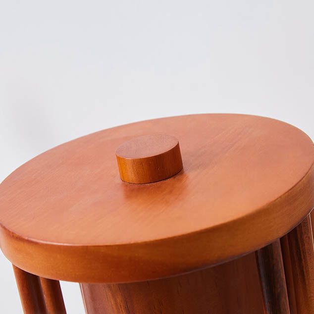 Wooden Circle Melting Wax Table Lamp
