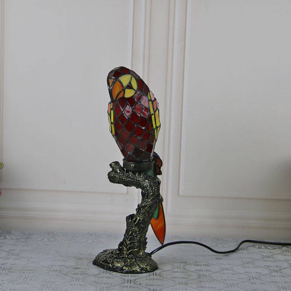 American Parrot Stained Glass Table Lamp