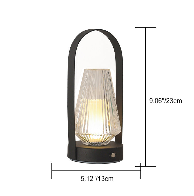 Iron Acrylic Elliptical Conic Table Lamp