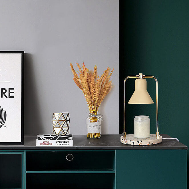 Milk Yellow Cone Marble 2-Light Table Lamp