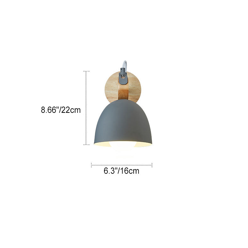 Macaron Dome Wooden Chassis Wall Lamp