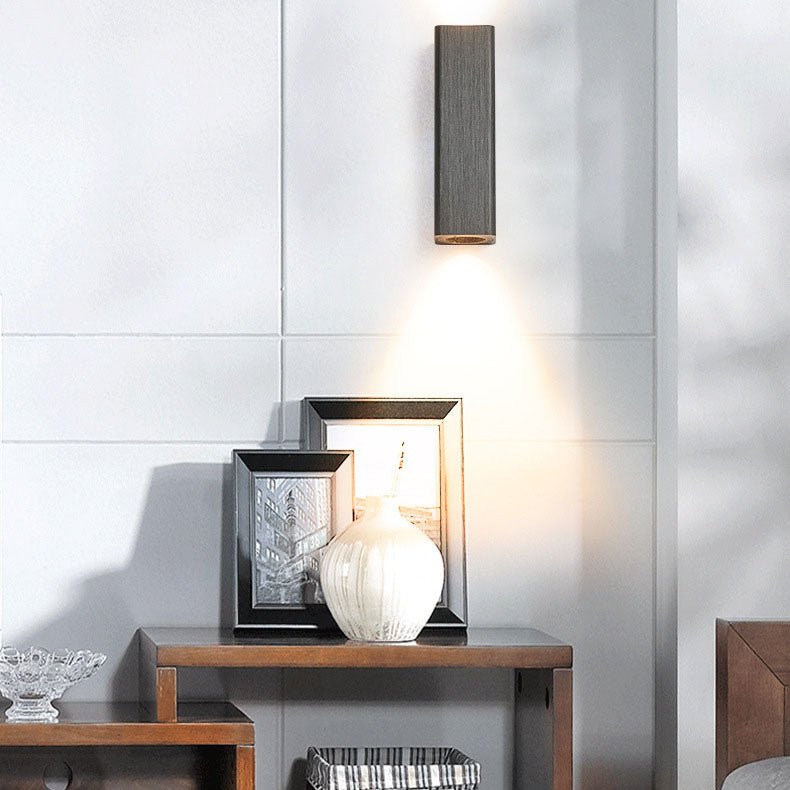 Brushed Aluminum Rectangular Column Wall Lamp