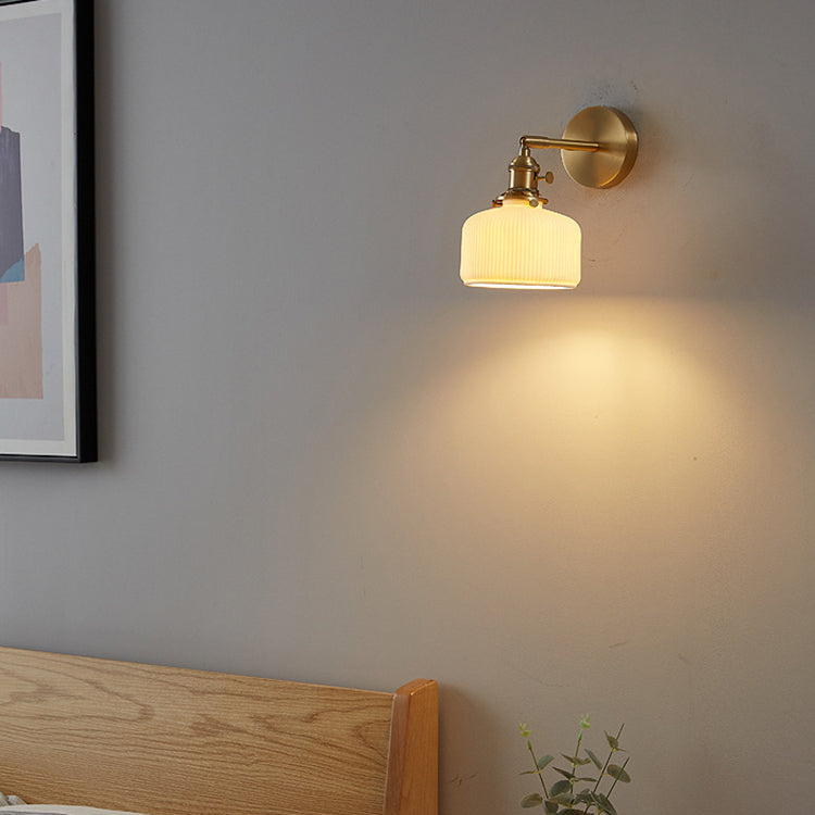 Striped Ceramic Jar Wall Lamp