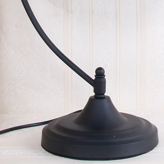 Iron Glass Floral Whelk Table Lamp