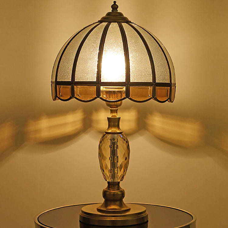 Umbrella Copper Crystal Glass Table Lamp