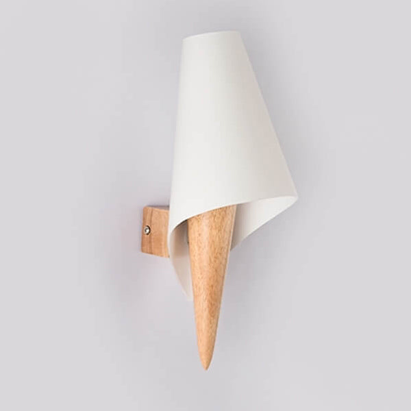 Wide Flare White Glass Wall Lamp