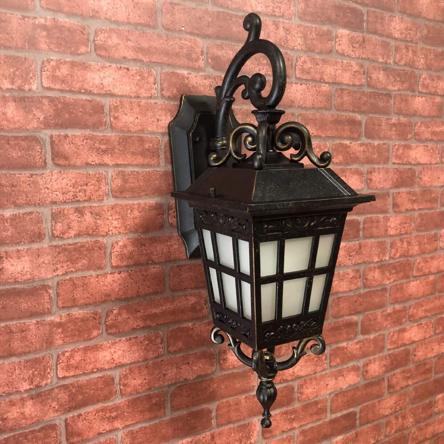 Square Lantern Carved Outdoor Light