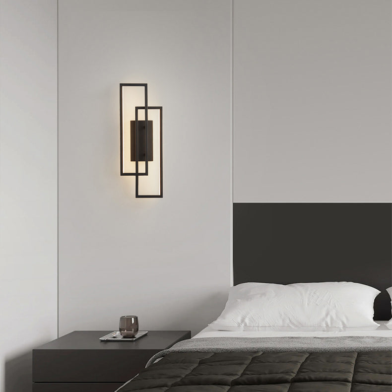All Copper Rectangular Geometric Wall Lamp