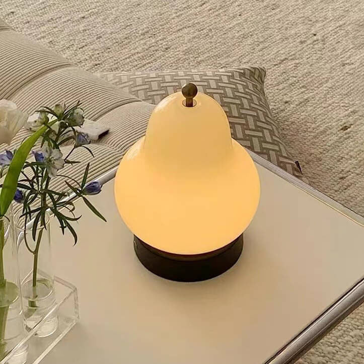 Cream Pear Shape Rechargeable Table Lamp