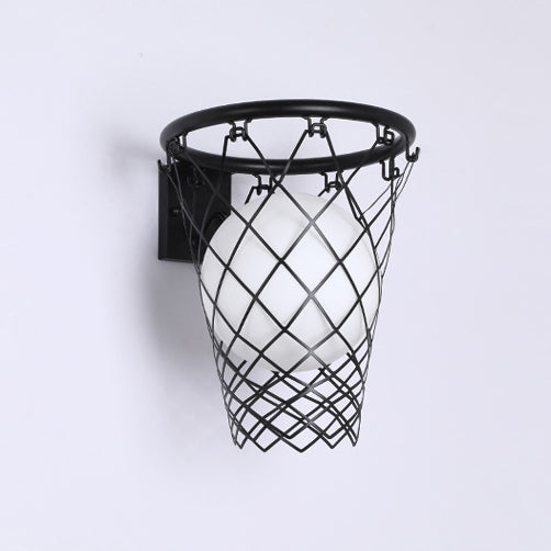 Kids Iron Glass Basketball Wall Lamp