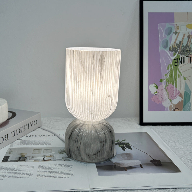 Cylinder Funnel Glass Bedroom Table Lamp