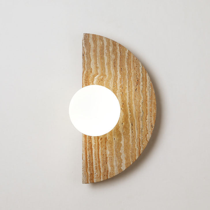 Semi-circular Stone Glass Wall Lamp