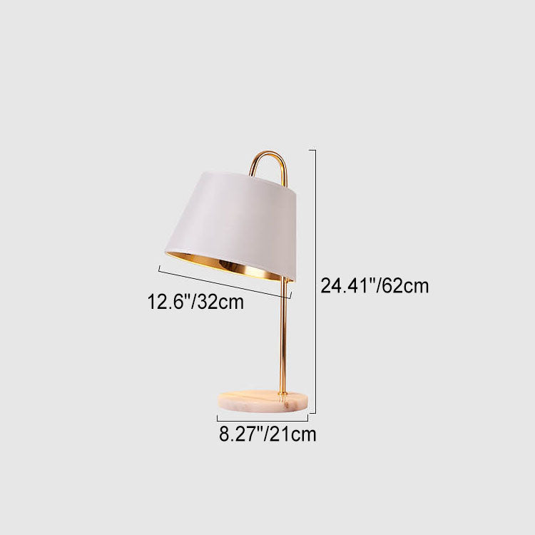 Solid Color Fabric Marble Table Lamp