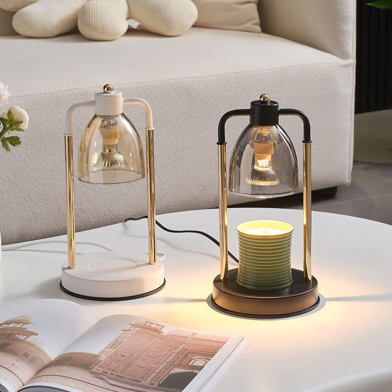 Iron Glass Conic Rectangular Table Lamp