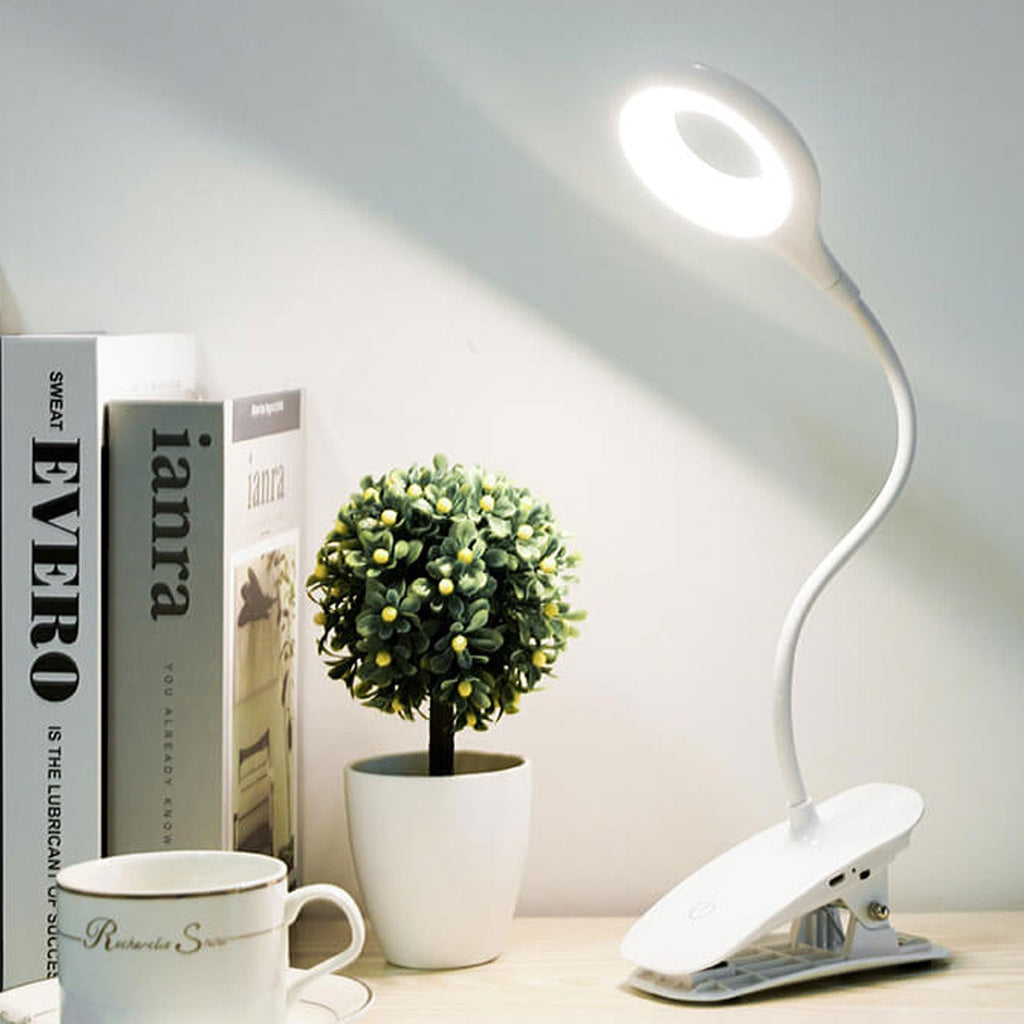 Foldable Round Rechargeable Clips Table Lamp