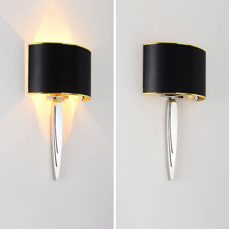 Fabric Mirror Stainless Steel Wall Lamp