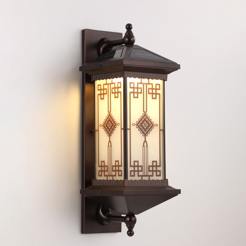 Aluminum Square Knot Pattern Outdoor Light