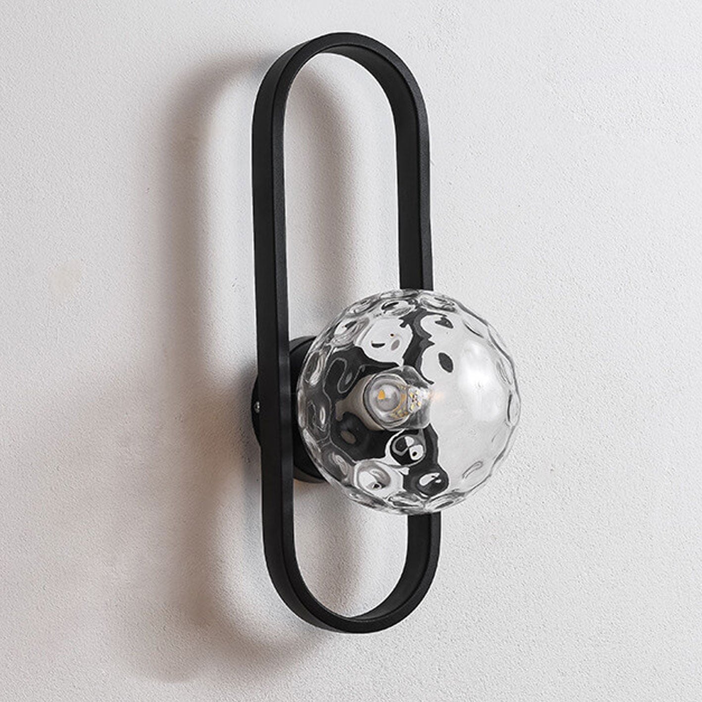 Oval Ring Iron Glass Wall Lamp