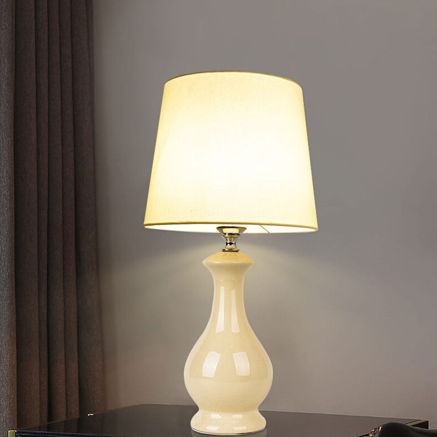 Ceramic Linen Fabric Table Lamp