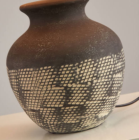 Fabric Ceramic Jar Study Table Lamp
