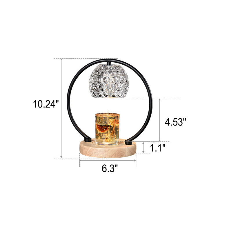 Wooden Glass Melting Wax 2-Light Table Lamp
