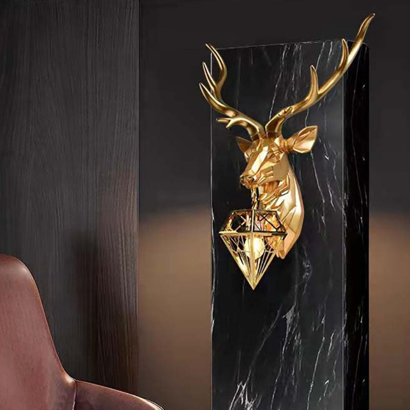 Deer Head Resin Living Wall Lamp