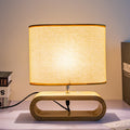 Rectangular Wood Fabric Bedroom Table Lamp