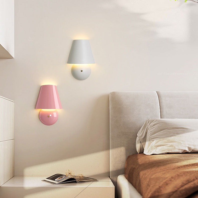 Cream Trapezoidal Round Iron Wall Lamp