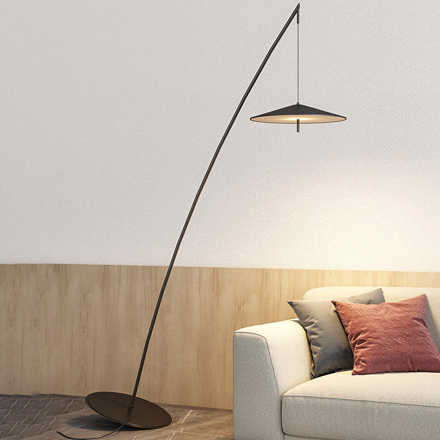 Black Tilt Fishing Rod Floor Lamp