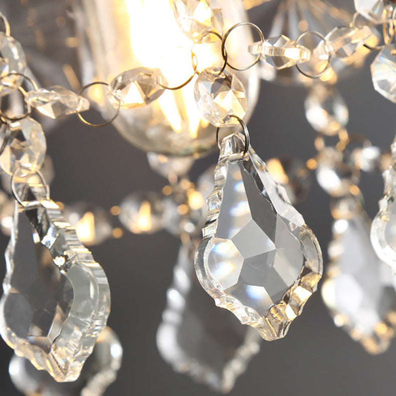 Round Carved Brass Glass Wall Lamp