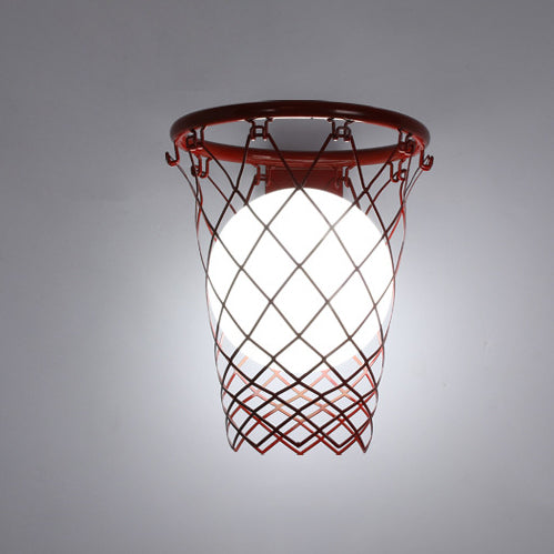 Kids Iron Glass Basketball Wall Lamp