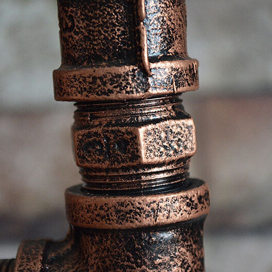 Industrial Steampunk Copper Water 2-Light Floor Lamp