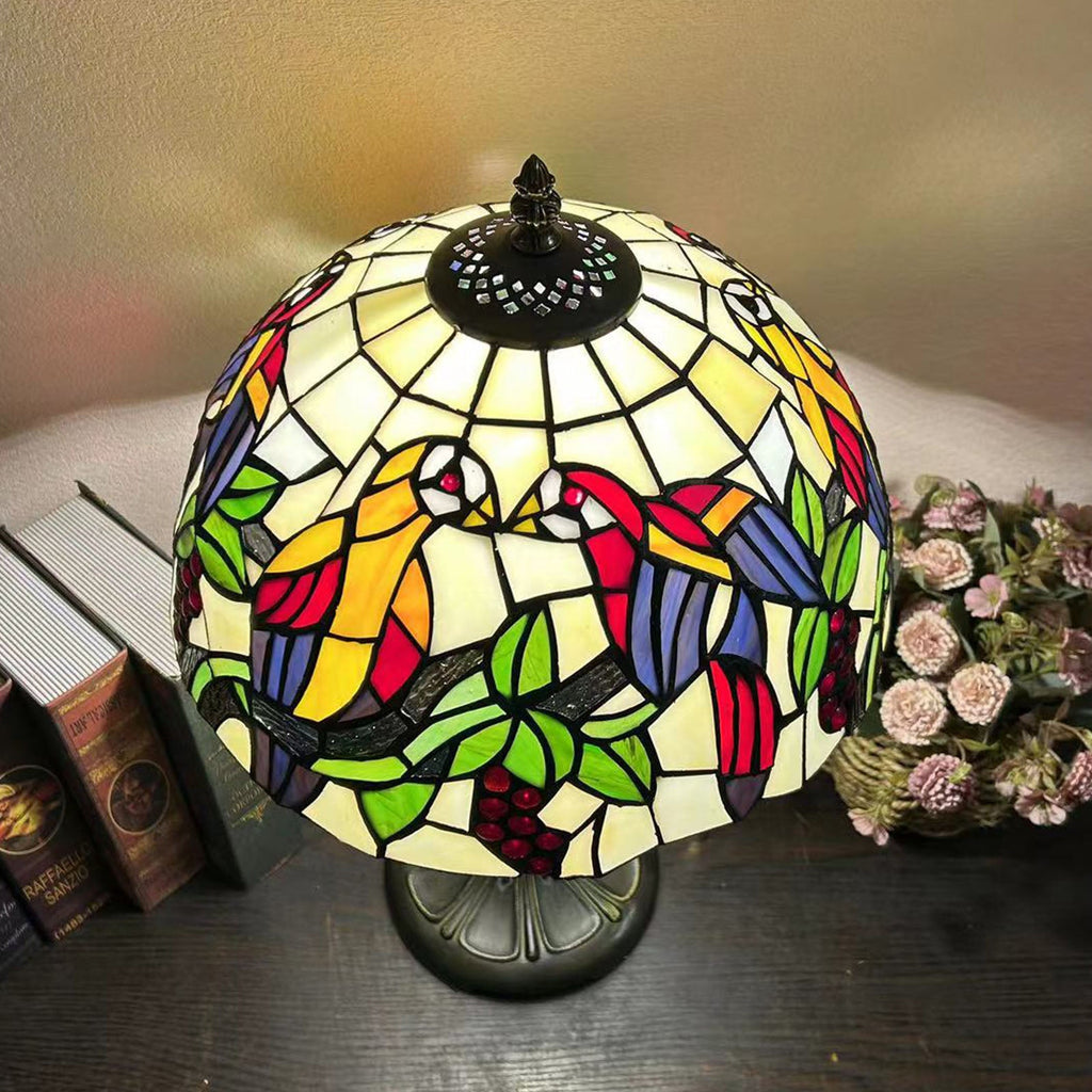 Metal Glass Dome Grape Table Lamp