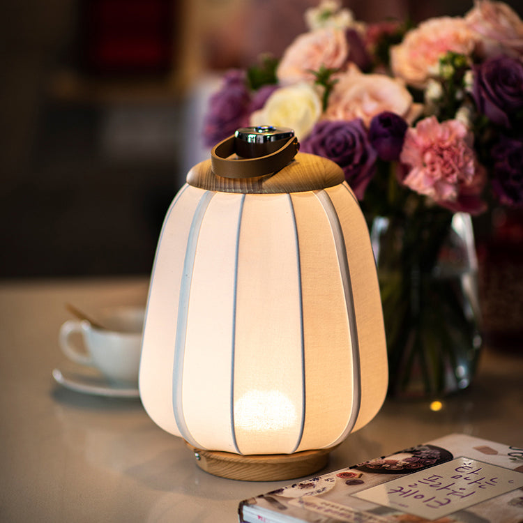 Leather Wood Stainless Steel Table Lamp