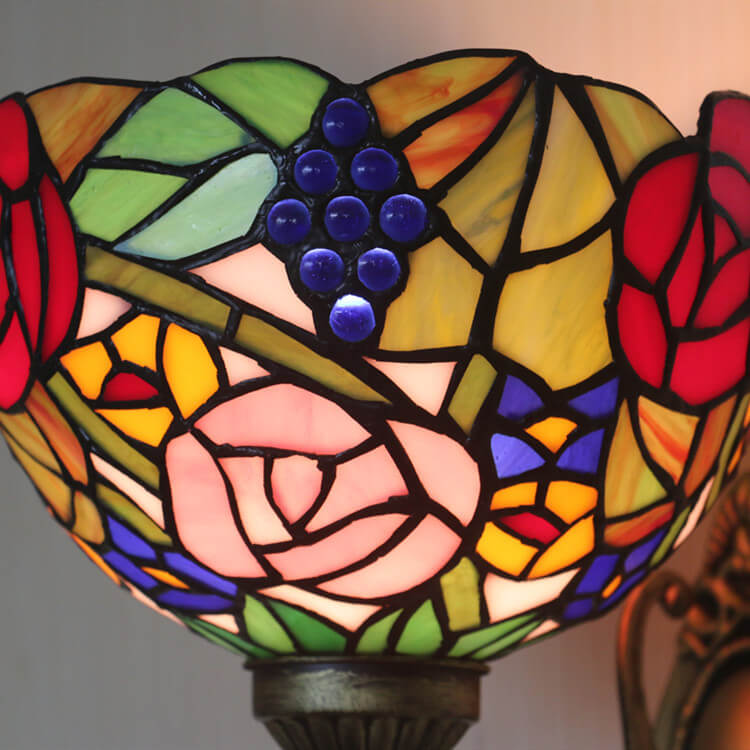 Grape Flower Bowl Stained Wall Lamp