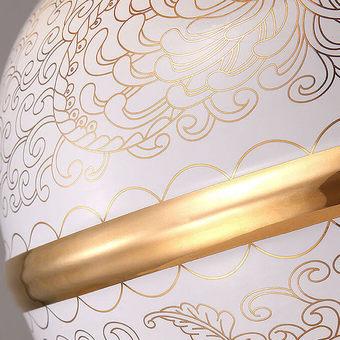 Vase Ceramic Copper Fabric Table Lamp
