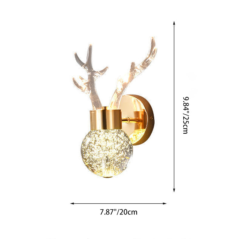 Acrylic Antler Bubble Crystal Wall Lamp