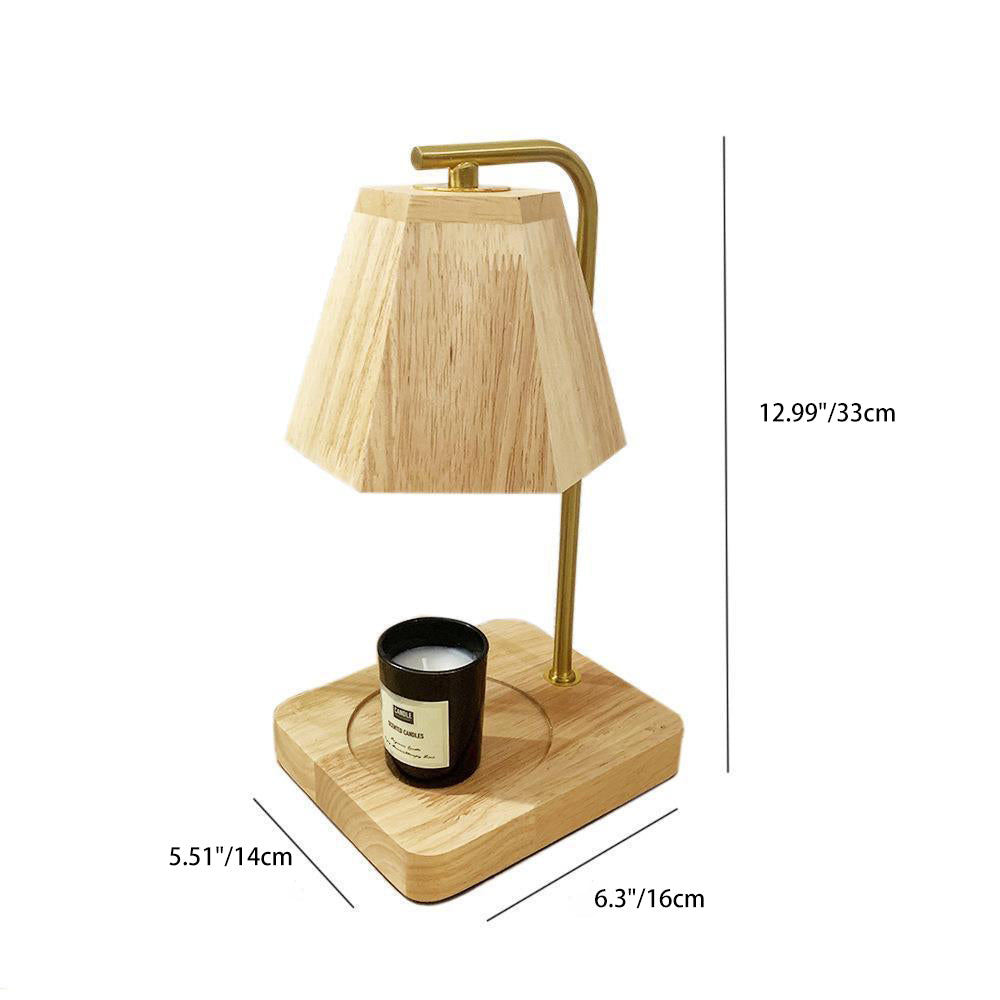 Wooden Hexagonal Liftable Melting Table Lamp