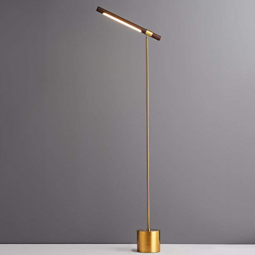 Nordic Minimalist Imitation Walnut Floor Lamp