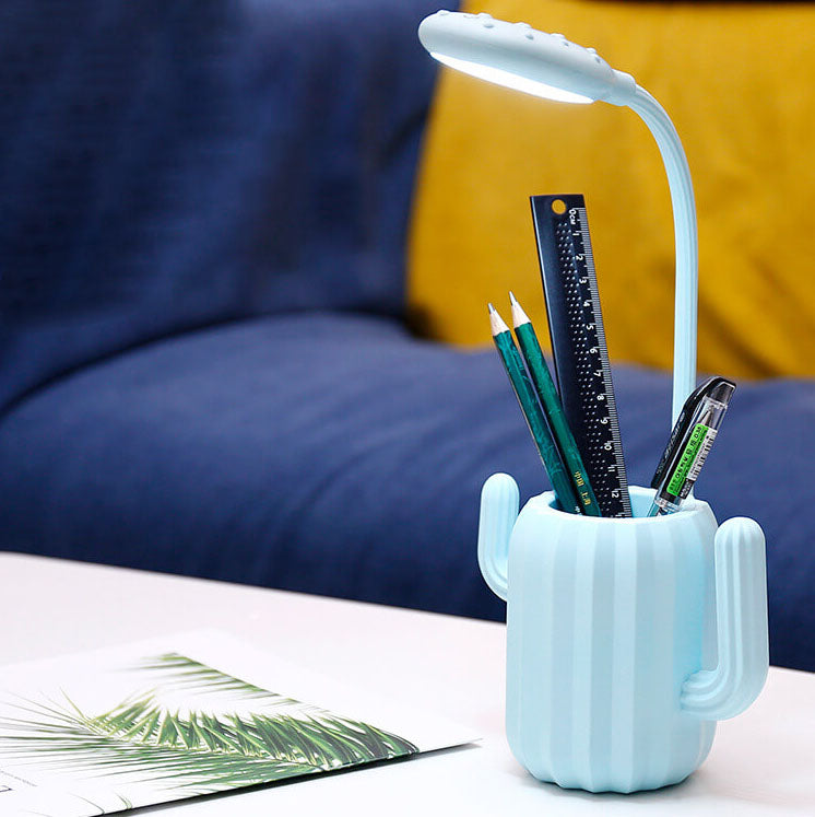 Children's Plastic Cactus Pencil Table Lamp