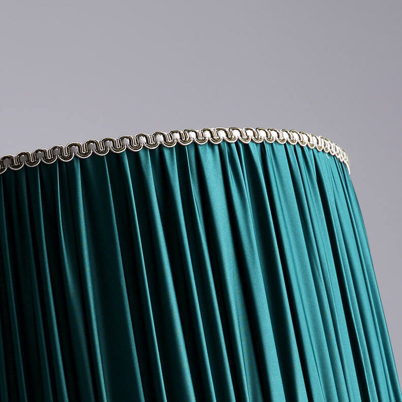 Fabric Cylinder Leather Study Table Lamp