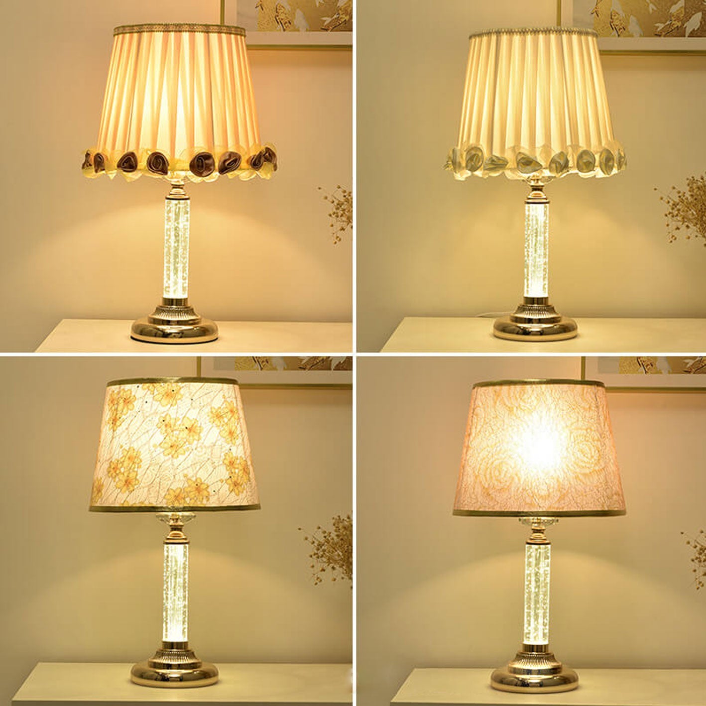 Crystal Brightness Remote Control Table Lamp