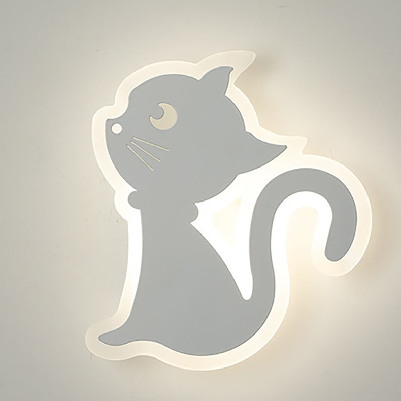 Cat-Shaped Acrylic Iron Bedroom Wall Lamp