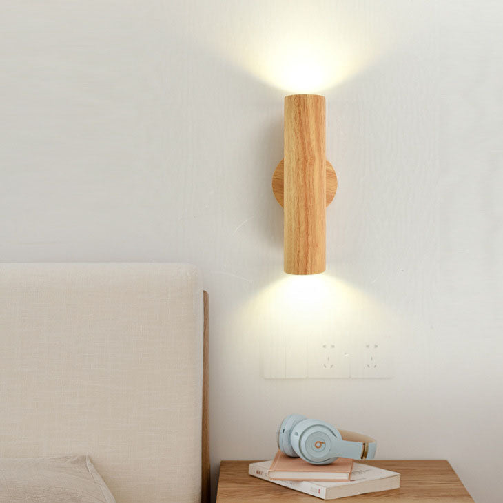 Warm Solid Wood Strip Wall Lamp